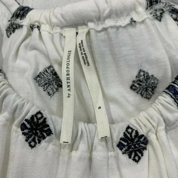 Anthropologie Embroidered Halter Tank Womens Size S Pullover Styling Black White - Picture 8 of 10